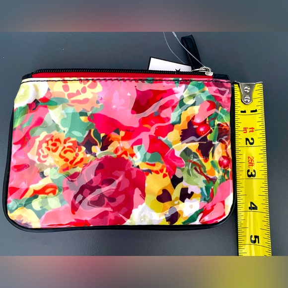Macy’s Clinique mini lipstick makeup bag pouch floral fabric plastic NWT - Picture 5 of 5